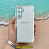 قاب گوشی Galaxy S23 FE سامسونگ آینه ای PVD دور سیلیکونی طرح اکلیلی شاین لاکچری محافظ لنز دار سفید کد 52841