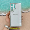 قاب گوشی Galaxy S24 Ultra سامسونگ آینه ای PVD دور سیلیکونی طرح اکلیلی شاین لاکچری محافظ لنز دار سفید کد 52845