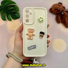 قاب گوشی Galaxy A24 سامسونگ سیلیکونی Solid برجسته محافظ لنزدار طرح BABY بنددار کنفی کرم کد 52927