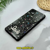 قاب گوشی Galaxy A12 - Galaxy M12 سامسونگ رزینی ماربل HARD طرح قلبی LOVE نگین دار مشکی کد 51868