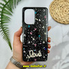 قاب گوشی Poco F3 - Mi 11i شیائومی رزینی ماربل HARD طرح قلبی LOVE نگین دار مشکی کد 51878