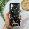 قاب گوشی Poco M3 Pro - Redmi Note 10 5G - Redmi Note 11 SE شیائومی رزینی ماربل HARD طرح قلبی LOVE نگین دار مشکی کد 51880