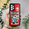 قاب گوشی Galaxy A53 سامسونگ طرح سیلیکونی Solid آینه ای محافظ لنزدار طرح سوپر ماریو Super Mario مشکی کد 44455