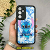 قاب گوشی Galaxy A55 سامسونگ طرح سیلیکونی Solid آینه ای محافظ لنزدار طرح استیج Stitch مشکی کد E5-44465