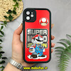 قاب گوشی iPhone 11 آیفون طرح سیلیکونی Solid آینه ای محافظ لنزدار طرح سوپر ماریو Super Mario مشکی کد 44478