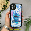 قاب گوشی iPhone 11 آیفون طرح سیلیکونی Solid آینه ای محافظ لنزدار طرح استیج Stitch مشکی کد 44480