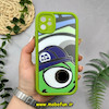 قاب گوشی iPhone 11 آیفون طرح سیلیکونی Solid آینه ای محافظ لنزدار طرح کارخانه هیولاها سبز فسفری کد 44481