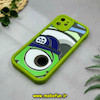قاب گوشی iPhone 12 آیفون طرح سیلیکونی Solid آینه ای محافظ لنزدار طرح کارخانه هیولاها سبز فسفری کد 44493