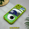 قاب گوشی iPhone 12 Pro آیفون طرح سیلیکونی Solid آینه ای محافظ لنزدار طرح کارخانه هیولاها سبز فسفری کد 44498