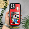 قاب گوشی iPhone 12 Pro Max آیفون طرح سیلیکونی Solid آینه ای محافظ لنزدار طرح سوپر ماریو Super Mario مشکی کد 44506