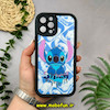 قاب گوشی iPhone 12 Pro Max آیفون طرح سیلیکونی Solid آینه ای محافظ لنزدار طرح استیج Stitch مشکی کد 44507