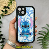 قاب گوشی iPhone 13 آیفون طرح سیلیکونی Solid آینه ای محافظ لنزدار طرح استیج Stitch مشکی کد 44510