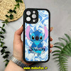 قاب گوشی iPhone 13 Pro Max آیفون طرح سیلیکونی Solid آینه ای محافظ لنزدار طرح استیج Stitch مشکی کد 44514