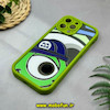قاب گوشی iPhone 13 Pro Max آیفون طرح سیلیکونی Solid آینه ای محافظ لنزدار طرح کارخانه هیولاها سبز فسفری کد 44517