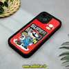 قاب گوشی iPhone 15 آیفون طرح سیلیکونی Solid آینه ای محافظ لنزدار طرح سوپر ماریو Super Mario مشکی کد 44520