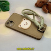 قاب گوشی iPhone 11 Pro Max آیفون جیر لاکچری بند دار کنفی طرح خرس تدی کیوت محافظ لنزدار عسلی کد 52894