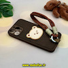 قاب گوشی iPhone 13 Pro Max آیفون جیر لاکچری بند دار کنفی طرح خرس تدی کیوت محافظ لنزدار قهوه ای کد 52903