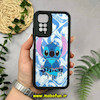 قاب گوشی Redmi Note 11 4G - Redmi Note 11S شیائومی طرح سیلیکونی Solid آینه ای محافظ لنزدار طرح استیج STITCH مشکی کد 44558