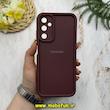 قاب گوشی Galaxy A05S سامسونگ طرح سیلیکونی Solid لوگو دار محافظ لنزدار زرشکی کد 52984