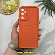 قاب گوشی Galaxy A05S سامسونگ طرح سیلیکونی Solid لوگو دار محافظ لنزدار نارنجی کد 52986