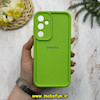 قاب گوشی Galaxy A35 سامسونگ طرح سیلیکونی Solid لوگو دار محافظ لنزدار سبز فسفری کد 53028