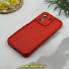 قاب گوشی Redmi 13C - Poco C65 شیائومی طرح سیلیکونی Solid لوگو دار محافظ لنزدار قرمز کد 53045