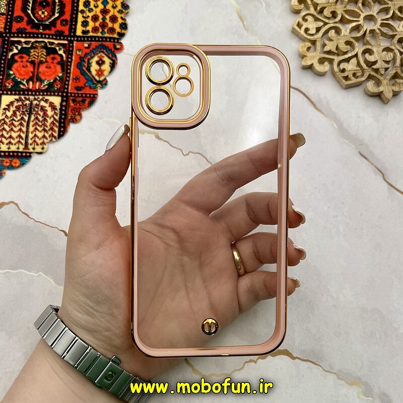 قاب گوشی iPhone 11 آیفون طرح الکتروپلیتینگ ژله ای شفاف اورجینال یونیک کیس Unique Case محافظ لنز دار گلبهی کد 44786