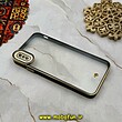 قاب گوشی iPhone XS Max آیفون طرح الکتروپلیتینگ ژله ای شفاف اورجینال یونیک کیس Unique Case محافظ لنز دار مشکی کد 44793