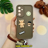 قاب گوشی Galaxy A25 سامسونگ سیلیکونی Solid برجسته محافظ لنزدار طرح BABY بنددار کنفی قهوه ای کد 52929