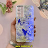 قاب گوشی Galaxy A25 سامسونگ فانتزی SO COOL لاکچری نگین دار کرومی محافظ لنزدار طرح پروانه کد 53717