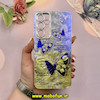 قاب گوشی Galaxy A54 سامسونگ فانتزی SO COOL لاکچری نگین دار کرومی محافظ لنزدار طرح پروانه کد 53748