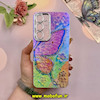 قاب گوشی Galaxy S24 Ultra سامسونگ فانتزی SO COOL لاکچری نگین دار کرومی محافظ لنزدار طرح پروانه کد 53860