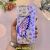 قاب گوشی iPhone 13 Pro Max آیفون فانتزی SO COOL لاکچری نگین دار کرومی محافظ لنزدار طرح پروانه کد 53771