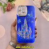 قاب گوشی iPhone 13 Pro Max آیفون فانتزی SO COOL لاکچری نگین دار کرومی محافظ لنزدار طرح قصر کد 53778
