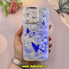 قاب گوشی iPhone 15 Pro Max آیفون فانتزی SO COOL لاکچری نگین دار کرومی محافظ لنزدار طرح پروانه کد 53788