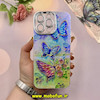 قاب گوشی iPhone 15 Pro Max آیفون فانتزی SO COOL لاکچری نگین دار کرومی محافظ لنزدار طرح پروانه کد 53790