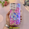 قاب گوشی iPhone 15 Pro Max آیفون فانتزی SO COOL لاکچری نگین دار کرومی محافظ لنزدار طرح گل کد 53792