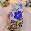 قاب گوشی iPhone 15 Pro Max آیفون فانتزی SO COOL لاکچری نگین دار کرومی محافظ لنزدار طرح گل کد 53793