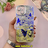 قاب گوشی iPhone 15 آیفون فانتزی SO COOL لاکچری نگین دار کرومی محافظ لنزدار طرح پروانه کد 53779
