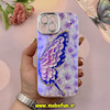 قاب گوشی iPhone 15 آیفون فانتزی SO COOL لاکچری نگین دار کرومی محافظ لنزدار طرح پروانه کد 53783