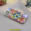 قاب گوشی iPhone 15 آیفون فانتزی SO COOL لاکچری نگین دار کرومی محافظ لنزدار طرح گل کد 53784