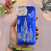 قاب گوشی iPhone 13 آیفون فانتزی SO COOL لاکچری نگین دار کرومی محافظ لنزدار طرح قصر کد 53770