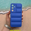 قاب گوشی Galaxy A35 سامسونگ سیلیکون ژله ای پافر PC زیر بسته محافظ لنز دار آبی کد 53461