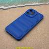 قاب گوشی iPhone 14 Pro Max آیفون سیلیکون ژله ای پافر PC زیر بسته محافظ لنز دار آبی کد 53476