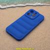 قاب گوشی iPhone 15 Pro آیفون سیلیکون ژله ای پافر PC زیر بسته محافظ لنز دار آبی کد 53482