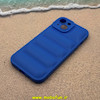 قاب گوشی iPhone 15 آیفون سیلیکون ژله ای پافر PC زیر بسته محافظ لنز دار آبی کد 53479