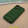 قاب گوشی iPhone 15 آیفون سیلیکون ژله ای پافر PC زیر بسته محافظ لنز دار سبز کد 53480