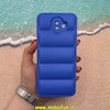 قاب گوشی Galaxy J6 Plus سامسونگ سیلیکون ژله ای پافر PC زیر بسته محافظ لنز دار آبی کد 53495