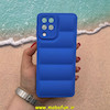قاب گوشی Galaxy M53 5G سامسونگ سیلیکون ژله ای پافر PC زیر بسته محافظ لنز دار آبی کد 53498