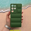 قاب گوشی Galaxy S25 Ultra سامسونگ سیلیکون ژله ای پافر PC زیر بسته محافظ لنز دار سبز کد 53567